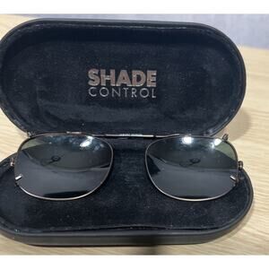 Shade Control Clip On Oval Shaped Sunglasses With Case